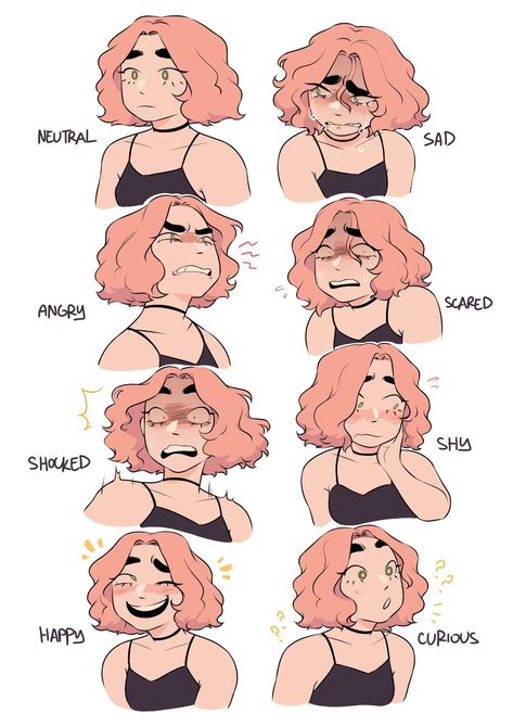 Drawing Face Expressions, Drawing Expressions, Facial Expression, Poses References, Dessin Adorable, Art Tutorials Drawing, Facial Expressions, Sketchbook Art Inspiration, Drawing Reference Poses