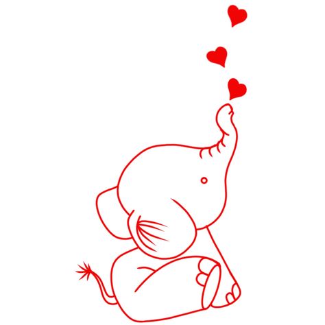 Elephant Blowing Hearts, Elephant Tattoo Stencil, Simple Elephant Tattoo, Baby Elephant Tattoo, Traditional Tattoo Outline, Elephant Stencil, Elephant Outline, Beginner Tattoos, Dinosaur Tattoos