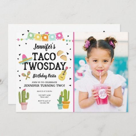 $2.66 | Fiesta Taco Twosday Cactus Girl 2nd Birthday Party #tacotwosday #mexican #secondbirthday #girlbirthday #fiestabirthdayinvitation #tacobirthdayparty #2ndbirthday #cactus #fiestaparty #tacotwosdayparty Taco 2nd Birthday Party Girl, Mexican Birthday Invitations, Fiesta Birthday Invitations, Taco Twosday, Mexican Birthday, 2nd Birthday Party, 2nd Birthday Invitations, Fiesta Birthday, Girl 2nd Birthday