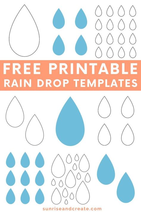 raindrop templates Raindrop Baby Shower, Umbrella Template, Door Decorations Classroom Christmas, Free Printable Gift Tags, Craft Fair Displays, Daycare Activities, Door Decorations Classroom, Bee Baby Shower, Abstract Art Painting Diy