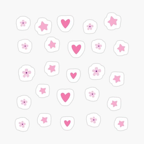 Get my art printed on awesome products. Support me at Redbubble #RBandME: https://www.redbubble.com/i/sticker/Pink-Hearts-And-Flowers-by-frokenfryxell/78088163.EJUG5?asc=u Tiny Stickers To Print, Achievement Board, Pink Bullet Journal, Bullet Journal Sticker, Tiny Stickers, Pink Stickers, Scrapbook Printing, Hearts And Flowers, Journal Sticker