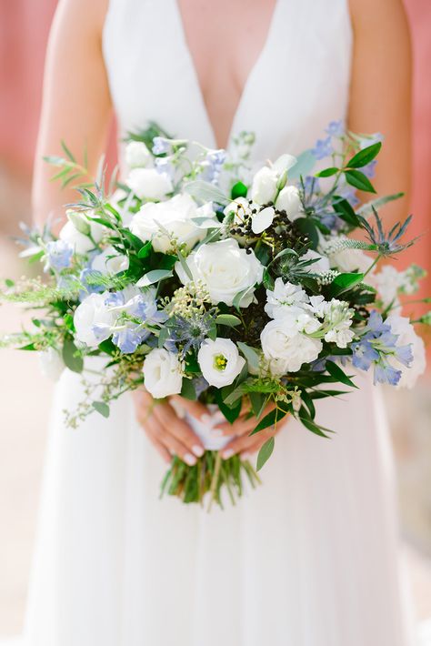 Fall Virginia, Jessica Clark, Blue Green Wedding, Bridesmaid Bouquet White, Wedding Nyc, White Flower Bouquet, Blue White Weddings, Bridal Bouquet Blue, Blue Wedding Bouquet