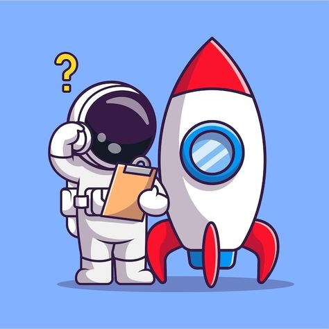 Rocket Cartoon, Star Jump, Astronaut Illustration, Illustration Science, Astronaut Cartoon, Coffee Cartoon, Cute Astronaut, Astronaut Design, Vector Icons Illustration