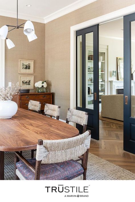 Bring a sophisticated look to your dining room design with pocket doors that separate rooms with ease. 🚪TS3190 Separate Kitchen And Living Room, Dining Room Doors, Separate Living And Dining Room, W Design Collective, Living Room Door, Separating Rooms, Open Concept Home, W Design, Open Dining Room