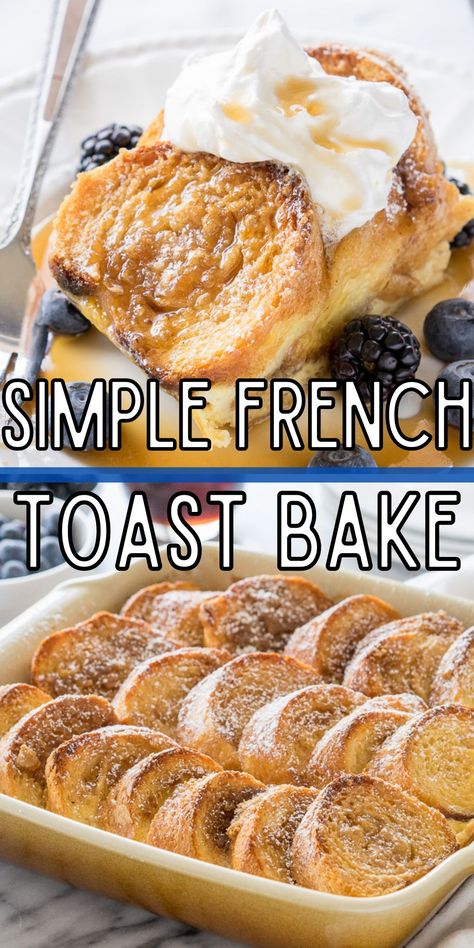 Simple French Toast Bake Small Batch French Toast Bake, French Toast In Oven, French Toast Bake Quick, French Toast Casserole Easy Quick, Oven French Toast Recipe, Simple French Toast, Baked French Toast Recipe, Oven French Toast, Oven Baked French Toast