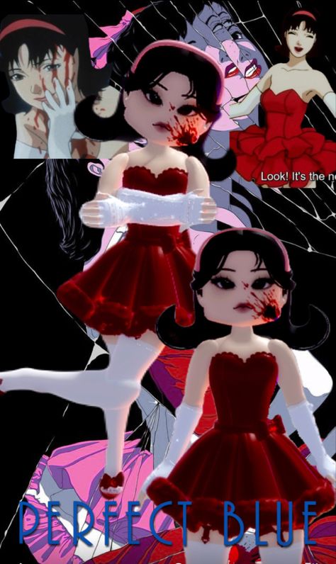 Roblox Royal High / Royaloween outfit inspo Daring Diva Outfits, Perfect Blue Anime, Mima Kirigoe, Royale High Cosplay, Outfits Hacks, Daring Diva, Royals High, Duo Halloween Costumes, Dti Fits