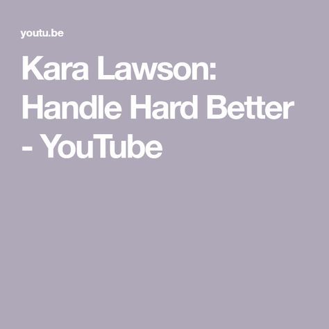 Kara Lawson: Handle Hard Better - YouTube Motivational Speech, Become Better, Motivational Speeches, Quotes To Live By, Best Quotes, The Creator, Quick Saves