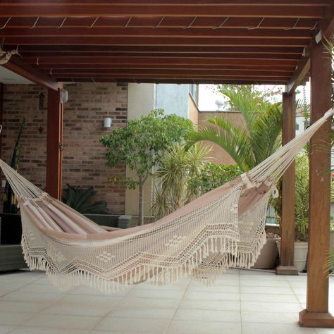 Hammock On Porch, Condo Upgrades, Enclosed Pool, Screened Room, Brazilian Hammock, Backyard Hammock, Hammock Stands, Porch Columns, Hammock Accessories