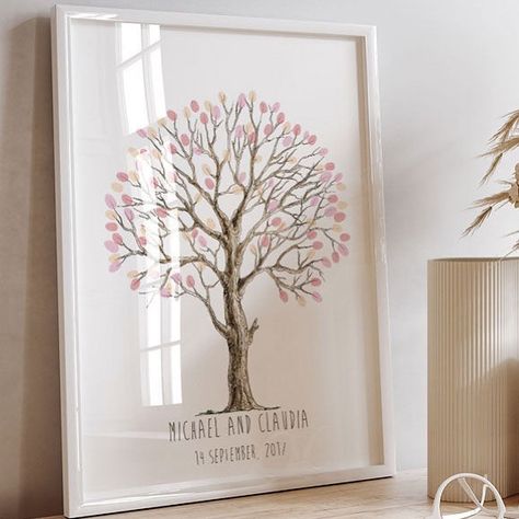 ✨🌳 Make your wedding day truly memorable with our personalized Wedding Fingerprint Guestbook! 🌸💍 Each leaf on this beautiful tree represents a special fingerprint from your guests, creating a unique and cherished keepsake of your big day. Perfect for Michael and Claudia’s wedding on 19 September 2017! ❤️ 📅 Customize with your names and wedding date 🌸 Ideal for creating lasting memories 💌 A stunning addition to your home decor Order yours today and treasure the memories forever! 🌟 #Wedding... Fingerprint Guest Book Wedding, Wedding Fingerprint, Wedding Fingerprint Tree, Fingerprint Guestbook, Fingerprint Tree, Wedding Tree, Forever Wedding, Tree Wedding, Wedding Art