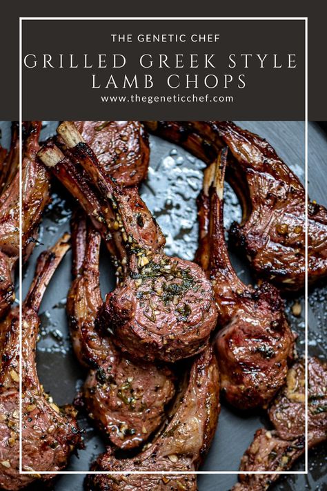 Lamb Pork Chops, Greek Meat Platter, Pioneer Woman Lamb Chops, Lam Chops Recipes, Appetizer For Restaurant, Lamb French Rack Recipe, Lamb Lolly Pops, Greek Style Lamb Chops, Lamb Chops On The Grill