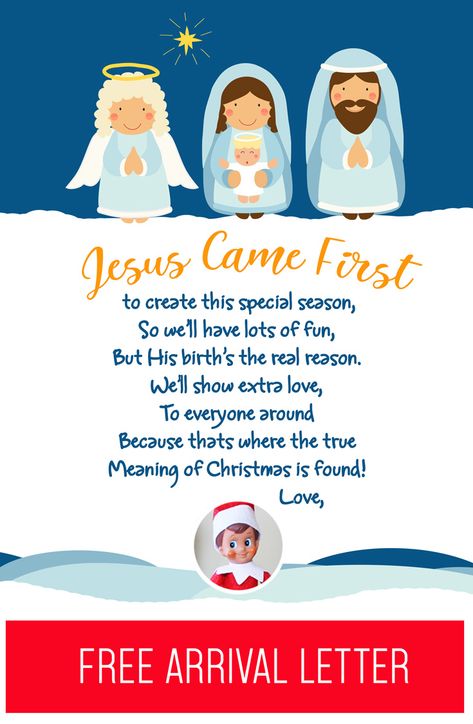 Faith Based (Christian) Elf on the Shelf Arrival Letter | Free Printable Christian Elf On The Shelf, Letter Shelf, Elf On The Shelf Arrival, Goodbye Letter, Elf Kit, Awesome Elf On The Shelf Ideas, Elf Props, Elf Fun, Christmas Preparation