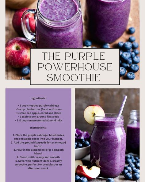 Purple Cabbage Smoothie, Cabbage Smoothie, Superfoods Smoothie, Vegetable Smoothie Recipes, Purple Smoothie, Vegetable Smoothie, Jj Smith, Antioxidant Smoothie, Nutrient Dense Smoothie