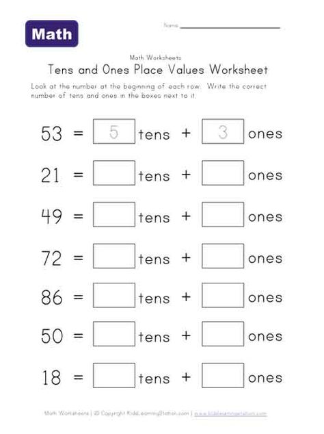 tens ones place value worksheet Could also use with Find Someone Who or  RoundTable variation Values Worksheet, Value Worksheet, Kids Worksheet, Place Value Worksheets, Math Place Value, Child Education, 2nd Grade Math Worksheets, 1st Grade Math Worksheets, 2nd Grade Worksheets