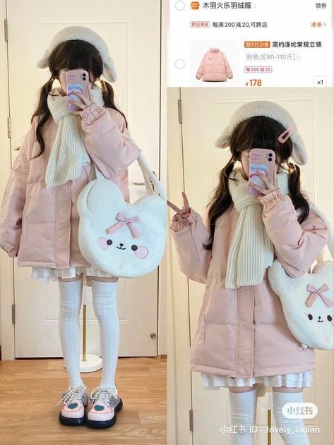 Kawaii Japanese Outfits, Kawaii Professional Outfits, Pink Girly Fashion, Cute Korean Outfits Kawaii, Cutecore Winter Outfits, Marshmallow Outfit, Cute Japanese Outfits, Kawaii Winter Outfits, Kawaiicore Outfit