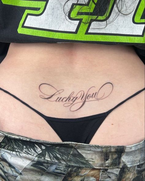 Luck You Tattoo, Lucky You Tattoo, Trash Magic, Small Matching Tattoos, Free Slime, Calvin And Hobbes Comics, Calligraphy Tattoo, Lettering Tattoo, Dream Tattoos