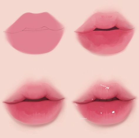 Digital Art Inspiration, 얼굴 드로잉, Scrapbook Printing, Lips Drawing, Everyday Art, Art Tools Drawing, Juicy Lips, Digital Painting Tutorials, Learn Art