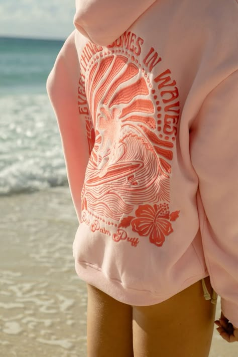 "Everything Comes in Waves" Oversized Hoodie in Pink – Pink Palm Puff Puff Hoodie, Cute Hoodies, Bday Wishlist, Preppy Things, Trendy Hoodies, Preppy Clothes, Preppy Stuff, Casual Preppy Outfits, Birthday Wish List