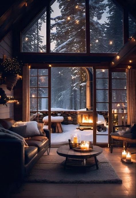 Christmas Aesthetics, Lights Aesthetic, Cabin Aesthetic, Winter Cabin, Deco Originale, Christmas Room, Christmas Vibes, Cozy Place, Cozy Cabin