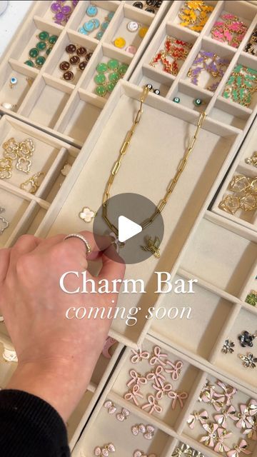 KIKICHIC® on Instagram: "Exclusive sneak peek at our Custom Charm Bar!💎 Coming soon at 637 Broadway, New York, NY 10012 for an unforgettable experience. Stay tuned for more details!🎉  #CustomCharmBar #charmbar #charmbarnyc #charmbarstore #charmbarnewyork #thingstodoinnyc" Charm Bar Set Up, Charm Bar Display, Charm Bar, Custom Charm Bracelet, Bar Displays, Bar Set Up, Bach Party, Custom Charms, Boutique Jewelry