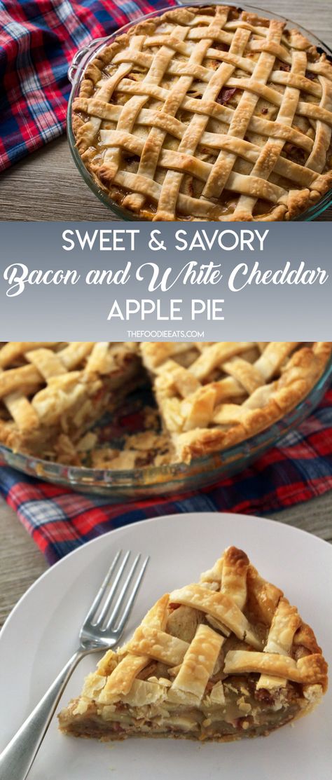 Bacon Apple Pie, Apple Cheddar Pie, Apple Pie With Cheddar Cheese, White Cheddar Recipes, Cheese Apple Pie, Cheddar Apple Pie, Apple Pie With Cheese, Healthy Apple Desserts, Savory Apple Recipes