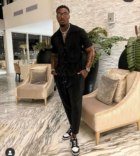 Black Outfit Men, Mens Summer Outfits, Swag Outfits Men, Cool Outfits For Men, Outfits Men, Summer Outfits Men, Swag Outfits, Black Outfit, Summer Outfit