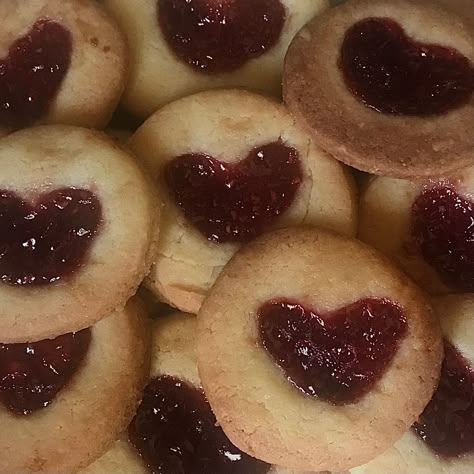 Heart Jam Cookies Aesthetic, Heart Jelly Cookies, Eat Me Cookies, Red Heart Cookies, Greek Deities, Jam Sandwich, Jelly Cookies, Collage Pictures, Cherry Cookies