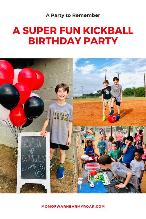 Kickball Party Ideas Birthdays, Kickball Game Ideas, Sports Birthday Party At Park, Sports Kids Birthday Party, Kickball Tournament Ideas, Kickball Birthday Party, Kickball Party Ideas, Cottage Games, Kickball Party