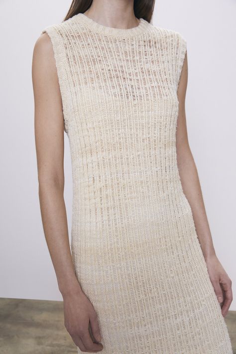 The Row Dress, Urban Minimalism, Summer Knitwear, Fashion Knitting, Dress In, Akris Punto, Sleeveless Long Dress, Silk Knit, Dress Silk