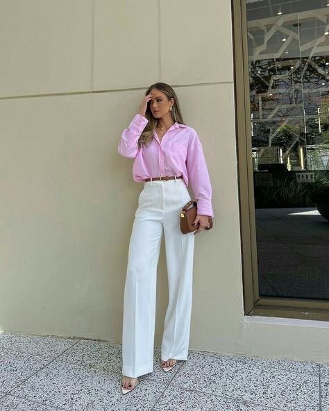 Outfit Elegantes, White Pants Outfit, Business Professional Outfits, Outfits To Wear, Corporate Outfits, Office Outfits Women, Summer Work Outfits, Classy Casual Outfits, Work Wear Women