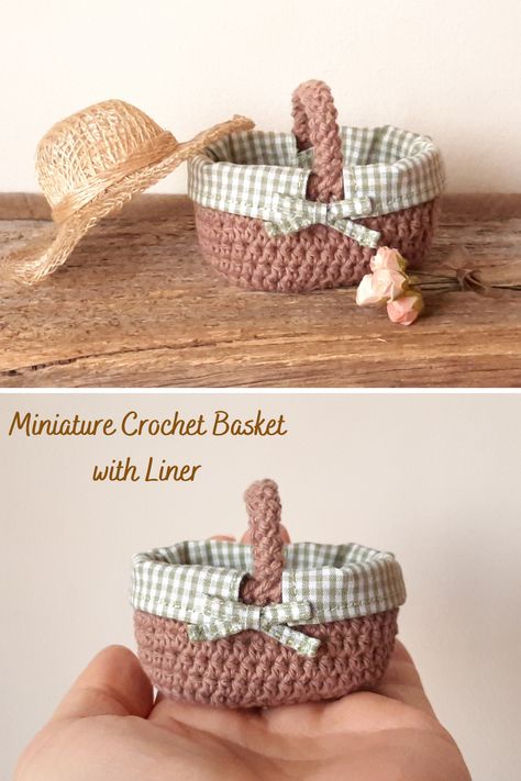 Little Crochet Basket with Green Gingham Check Liner :) Doll Picnic Basket Crochet Picnic Basket, Crochet Picnic, Picnic Hamper, Crochet Basket, Amigurumi Doll, Knitting Designs, Stuffed Toys Patterns, Picnic Basket, Etsy Australia