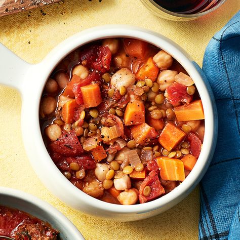 vegetarian chickpea and lentil chili