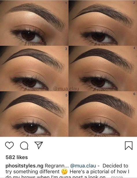 Brow Makeup Looks, Brow Tutorial For Thick Brows, Tips For Thick Eyebrows, Black Women Eyebrows Tutorial, Eyebrow Tutorial For Bushy Eyebrows, How To Neaten Eyebrows, Membentuk Alis, Brows Makeup, Eyebrows Makeup