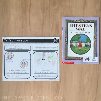 Determining the Central Message (RL 1.2) Kevin Henkes Books, Chesters Way, Central Message, Interactive Reading, Clever Classroom, Ela Classroom, 2nd Grade Teacher, Author Studies, First Grade Reading
