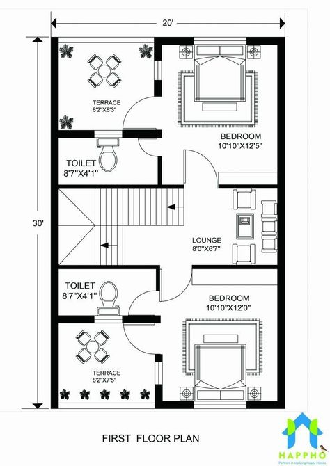 20×30 House Plan, 20x30 House Plans, Square House Plans, 20x40 House Plans, Open Floor House Plans, 2bhk House Plan, Indian House Plans, Indian House, Little House Plans