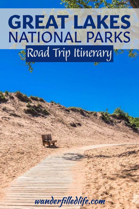 If you're looking to visit the Great Lakes national parks, our six-week itinerary takes you to all of the sites in Indiana, Ohio, Michigan plus a few more. #nationalparksroadtrip #ustravel #greatlakes #usnationalparks Michigan National Parks, Great Lakes Road Trip, Great Lakes Vacation, Michigan Lakes, Travel Indiana, Simmons Family, Family Vacations Usa, Indiana Dunes State Park, Travel Michigan