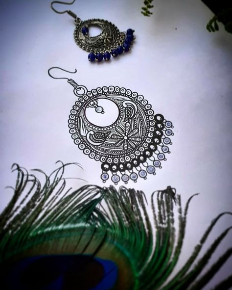 Happy World Art day to the all artists !! Hope you all enjoying your quarantine as I am trying to learn new things every day, right now I m focusing on sketching live object so I just chose my earring and tried with mandala base hope you'll love this.. . . #mandala #art #earrings #doodle #illustration #artoftheday #quarantine  #sketching #liveart #artistoninstagram #artistlifestyle #naturalbeauty #creativity #mandalaslovers #mandalagirl #mandaladoodle #mandalafeature #mandala_sharing #mandalacha Earring Mandala Art, Mandala Earrings Drawing, Mandala Art Unique Designs, Diwali Mandala, Earrings Drawing, Jewellery Drawing, World Art Day, Pencil Drawing Images, Easy Mandala