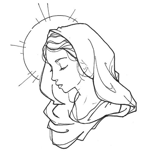 Virgin Maria Drawing, Maria Makiling Draw, Drawing Of Virgin Mary, Mother Mary Painting Easy, Saint Mary Drawing, Mother Mary Drawing Easy, Holy Mary Drawing, Mother Mary Sketch, Mama Mary Drawing