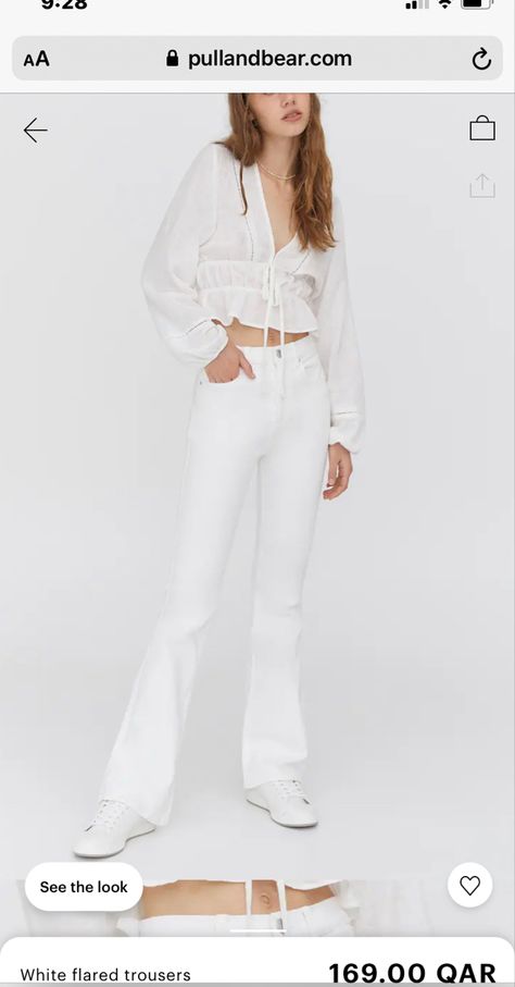 White Flare Jeans, White Flared Jeans, White Flares, Flare Jeans, White Jeans, Outfit Inspo, Pants, White, Trousers