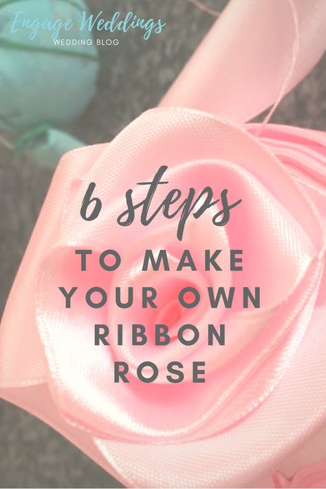 How to make a ribbon rose - DIY wedding tutorial - Vicinity Weddings Rose Diy, Ribbon Flowers Diy, Satin Ribbon Roses, Ribbon Flower Tutorial, Hair Bow Tutorial, Rose Tutorial, Bows Diy Ribbon, Ribbon Rose, Fabric Flower Tutorial