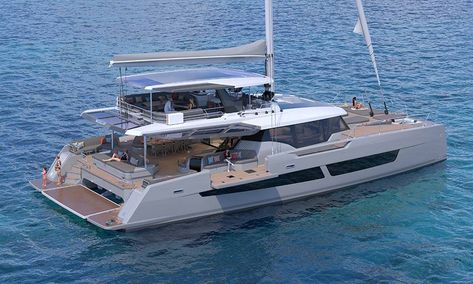 Fountaine Pajot 80 - New luxury catamaran - FP sailing yacht Catamaran Charter, Luxury Sailing Yachts, Catamaran Yacht, Ocean Sailing, Celebrity Cruise, Private Yacht, Ad Astra, Yacht Design, Super Yachts