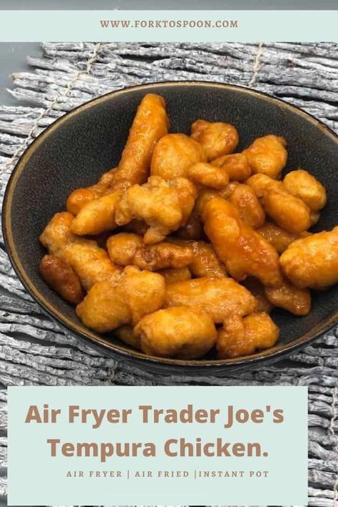 Air Fryer Trader Joe's Tempura Chicken - Fork To Spoon Air Fryer Tempura Chicken, Lunch Air Fryer, Tempura Chicken, Simple Dinner, Air Fryer Dinner Recipes, Air Fryer Healthy, Quick Meal, Frozen Chicken, Trader Joe