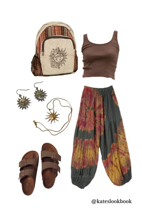 Camp Clothes For Women, Boho Lazy Outfits, Whimsicore Outfits, Hippie Aesthetic Outfit, Hippie Outfit Inspo, Hippie Boho Outfits, Outfit Camping, Student Outfit, Biology Student