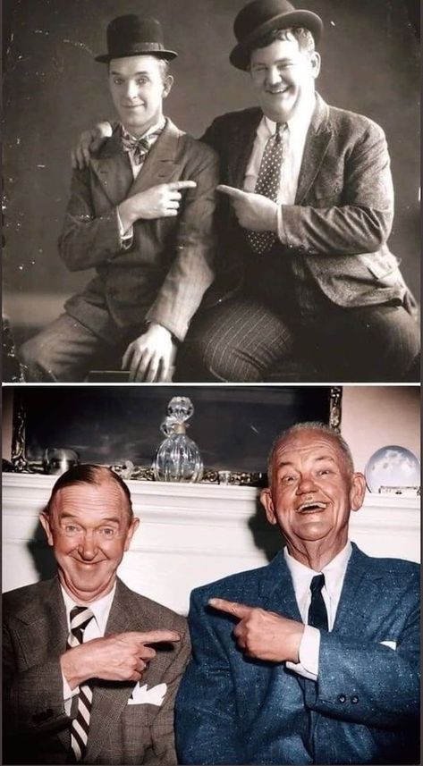 First and Last Pictures Laurel Hardy, The Comedian, Celebrities Then And Now, Septième Art, Laurel And Hardy, I Love Cinema, Classic Movie Stars, Hollywood Legends, Tv Actors