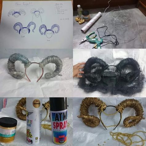 Ram Horns! : 5 Steps - Instructables Ram Horns Aesthetic, Horns Aesthetic, Prop Maker, Aesthetic Diy, Ram Horns, Cow Horns, The Ram, Costume Parties, Household Tools