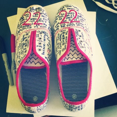 Taylor Swift lyric shoes. 22. Love. Taylor Swift Shoes Diy, Taylor Swift Shoes, Lovely Lyrics, 22 Taylor, Concert Ideas, Taylor Swift Inspired, Swift Concert, Taylor Swift Tour Outfits, Taylor Lyrics