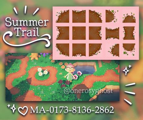 Acnh Summer Path, Acnh Path, Acnh Paths, Acnh Patterns, Motif Acnl, Animal Crossing Guide, Acnh Design, Acnh Designs, Animal Crossing Qr Codes Clothes