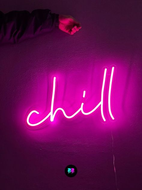 Chill Neon Sign, Led Flex, Chill Zone, Signs Decor, Neon Logo, Logo Wall, Kid Room, Room Decorations, Neon Lights