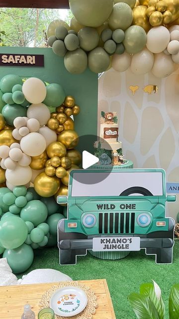 TshiLandeni Xclussive Creations 🇿��🇦 on Instagram: "Wild One safari Themed party #  Khano is ONE.  Decor by @tshilandeni_xclusive_creations   #wildone #wildsafarithemebirthday  #safaritheme  #birthdayboy  #boythemedparty  #safariballoons" Safari Themed Party, Safari Theme Birthday Party, Safari Party Decorations, Safari Theme Birthday, Safari Theme Party, Party Themes For Boys, Safari Party, Safari Theme, 4th Birthday Parties