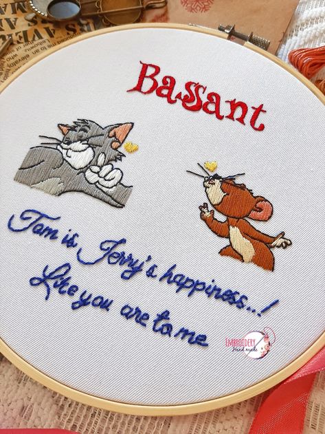 Tom & Jerry | Bassant Ramzy Tom And Jerry Diy Crafts, Tom And Jerry Doodle Art, Tom And Jerry Mandala Art, Tom And Jerry Cross Stitch, Tom And Jerry Embroidery, Tom And Jerry Embroidery Design, Tom And Jerry Name Logo, Clothes Embroidery, Clothes Embroidery Diy