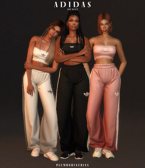 plumbobsnfries - ADIDAS | outfit (f) | Patreon Ts4 Mod, The Sims 4 Pack, Different Body Sizes, Brazilian Clothes, Adidas Collection, Sims 4 Cas Mods, 3d Clothing, Play Sims 4, Sims 4 Cc Folder